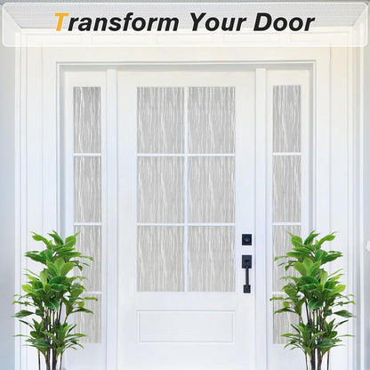 Haton Window Privacy Film, Frosted Glass Static Cling Sun Heat Blocking Window Clings, Frosting Opaque Coverings Stickers Tint for Home Office Door, Non Adhesive, White 17.5" x 78.7"