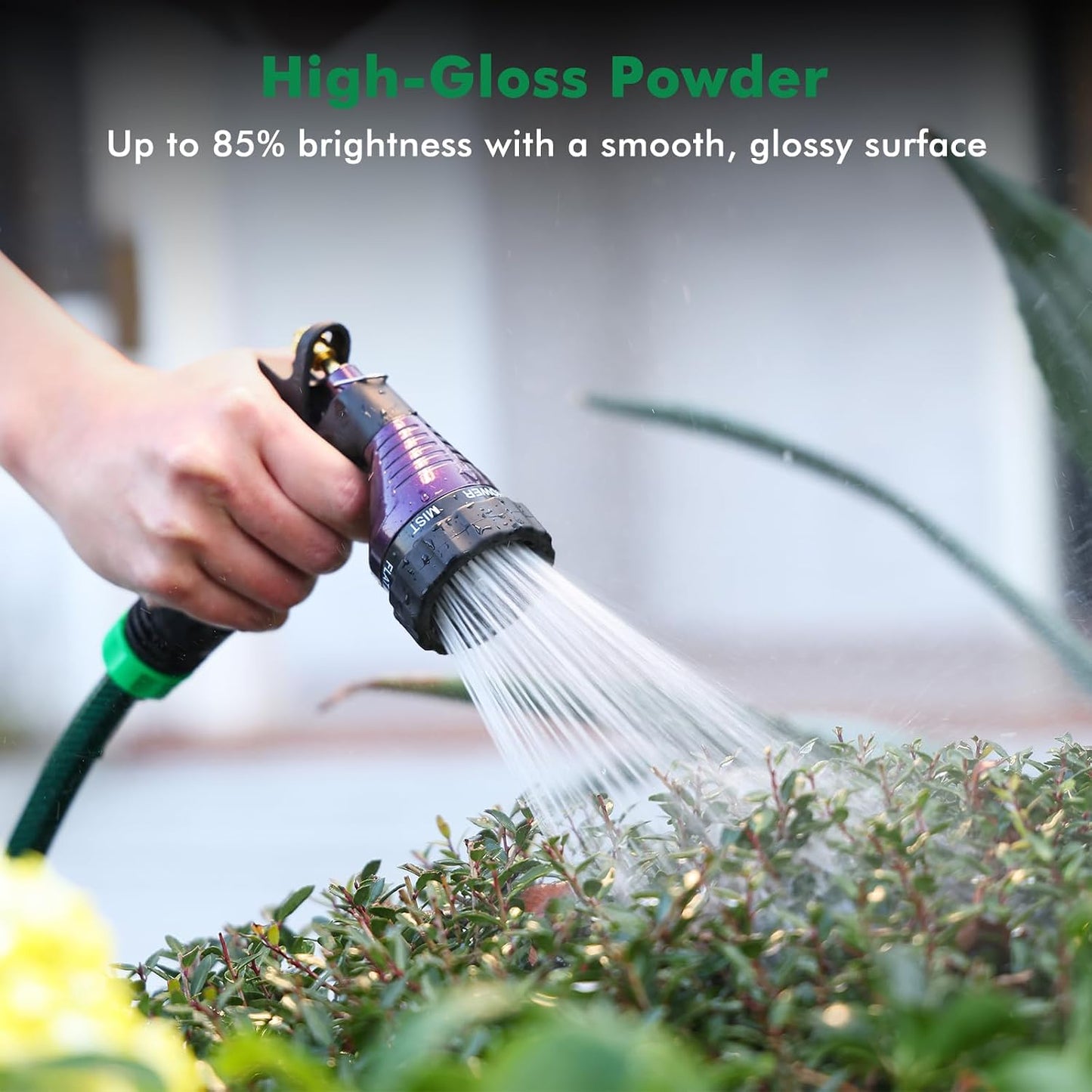 RESTMO Garden Hose Spray Nozzle, Water Hose Nozzle Heavy Duty, High Pressure Hand Sprayer with 6 Adjustable Watering Patterns, Slip Resistant for Watering Plants, Car Washing & Pet Showering, Purple