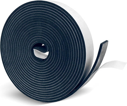 1 inch Wide x 1/4 inch Thick Black Foam Weather Stripping,Closed Cell Foam Insulation Tape with Self-Adhesive,Single Sided Weatherstrip for AC Window, Door Seal,High Density Weather Strip 16.5 Feet