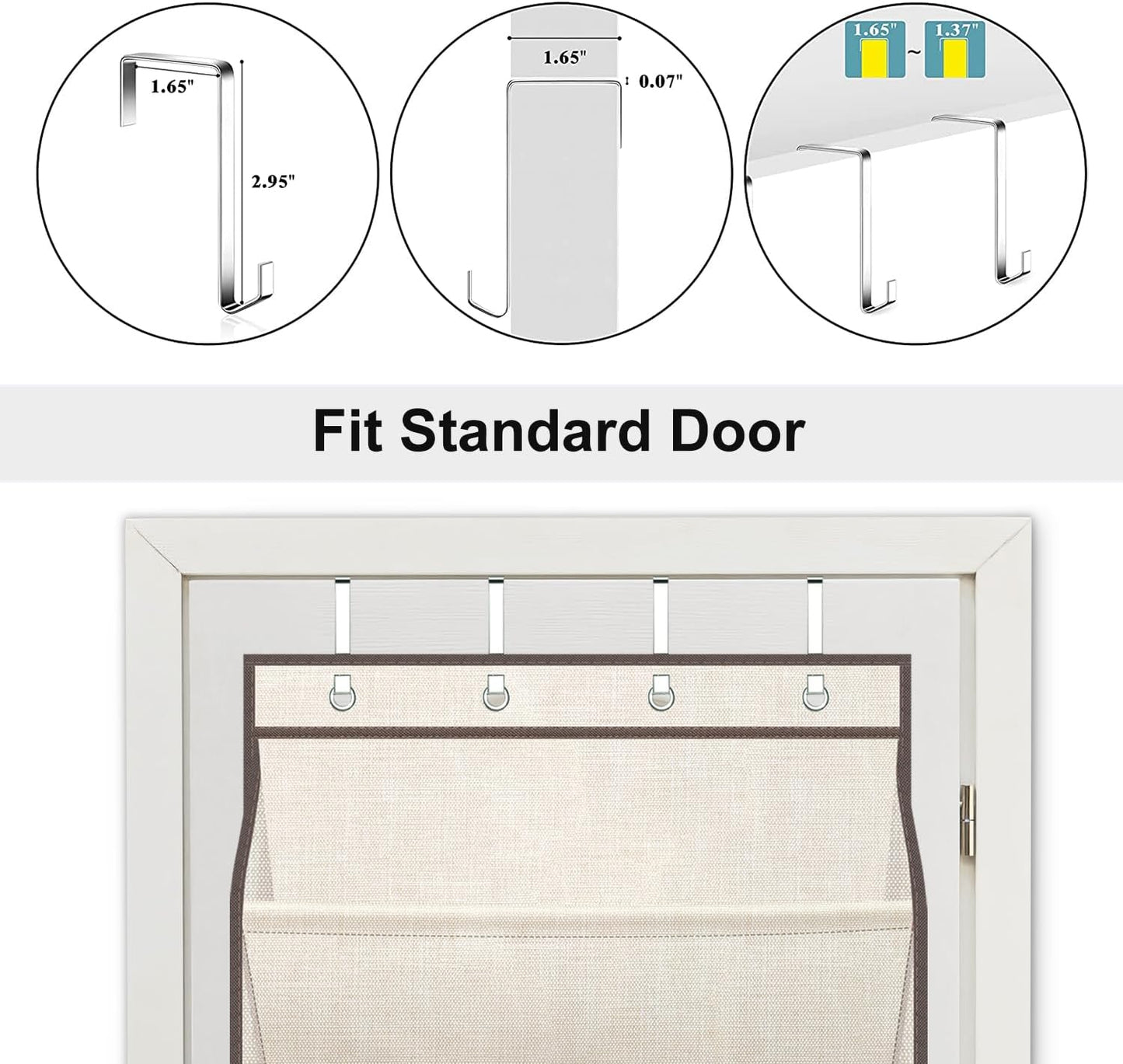 SLEEPING LAMB Over The Door Shoe Organizer for Closet with Large Deep Pockets, Narrow Shoe Rack for Door Hanging Boots Storage, Black