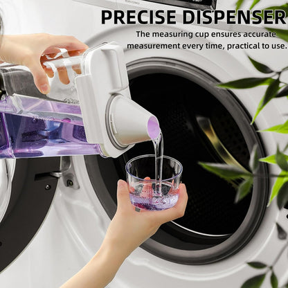 Covzoe 3 Pack Laundry Detergent Dispenser, 61 Oz Plastic Liquid Laundry Soap Containers with 15 Removable Labels, Clear Fabric Softener Dispenser Laundry Powder Holder for Laundry Room