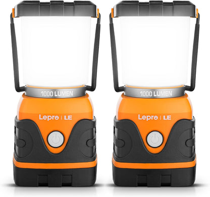 Lepro 1500LM Battery Powered LED Camping Lantern, Green Tent Light with 4 Light Modes, Camping Essentials, Waterproof Lantern Flashlight for Camping, Emergency Light, Power Outages, Not Rechargeable