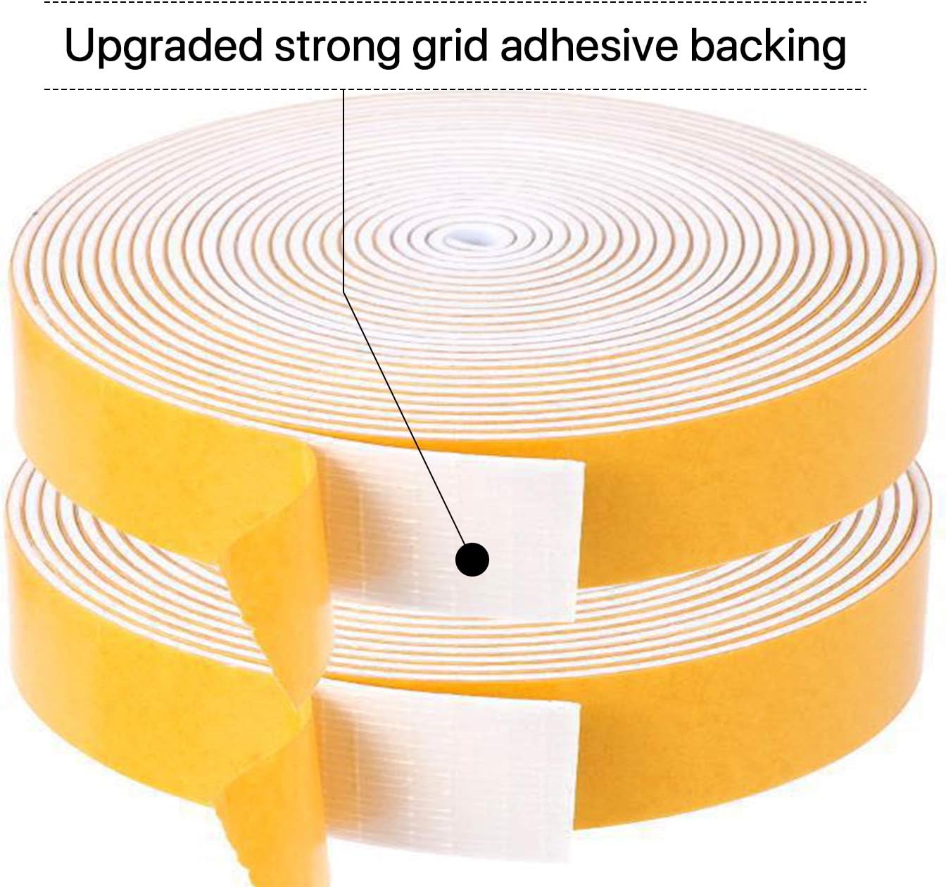 Door Weather Stripping-3 Rolls, 1/2 Inch Wide X 1/2 Inch Thick Total 20 Feet Long, Adhesive Foam Seal Tape for Window Insulation(6.5ft x 3 Rolls)