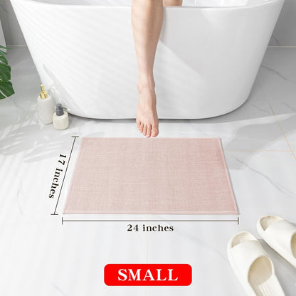 chakme Bathroom Rugs Mat 24x17, Ultra Thin Non Slip Bath Mat Small Quick Dry Absorbent Bath Mat for Bathroom Floor, (Dark Beige, 24"x17")