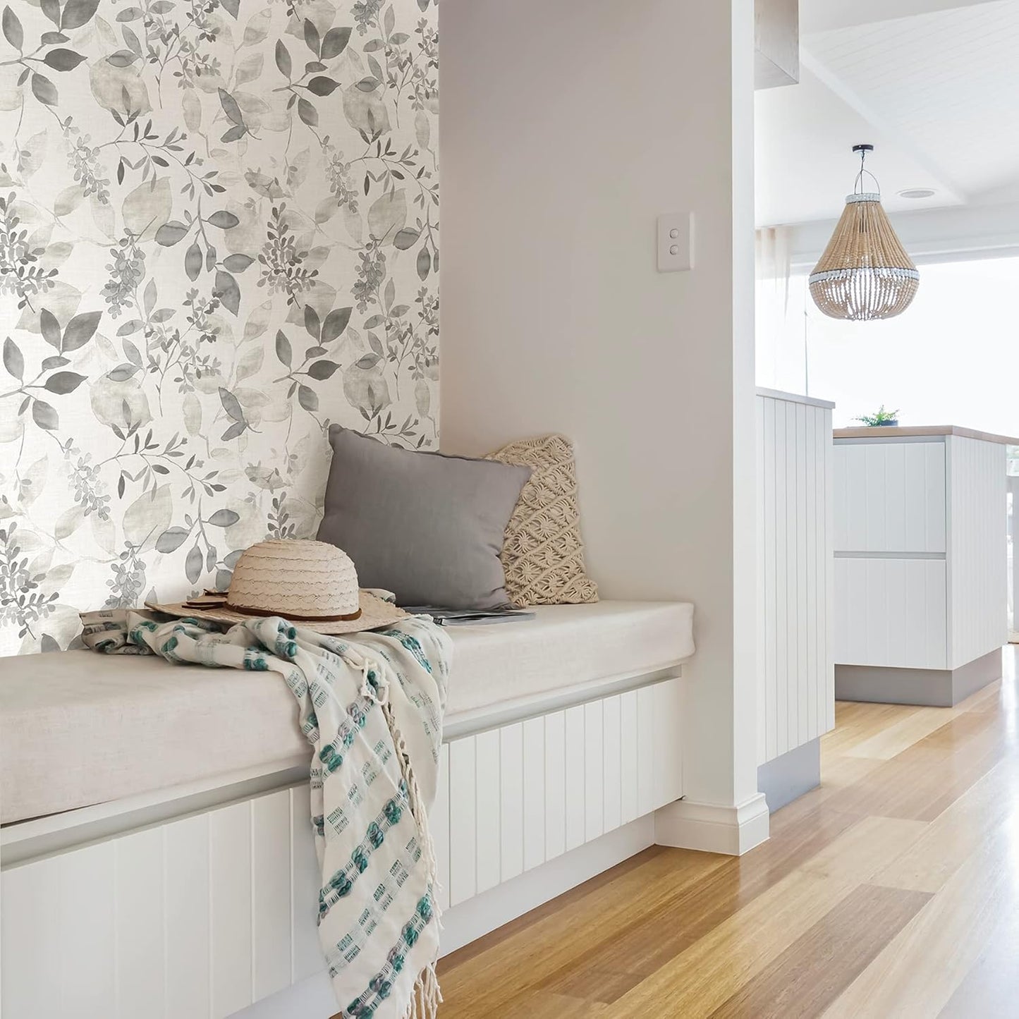 NuWallpaper by WallPops NUS3144 Breezy Peel & Stick Wallpaper, Grey