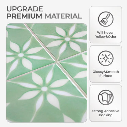 5 Sheets Peel and Stick Backsplash, Self Adhesive Wall Tiles, 3D Adhesive Tile Backsplash, 12"x12"Premium Self Adhesive Wall Tiles Peel and Stickfor Kitchen, Bathroom, RV(Spring Moss)
