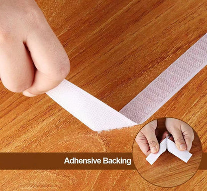 41Ft x 1 Inch Self Adhesive Strips, Heavy Duty Strong Back Sticky Fastening Tape,Nylon Fabric Fastener Mounting Tapes for Sewing, Crafting,DIY- Indoor or Outdoor Use (White)