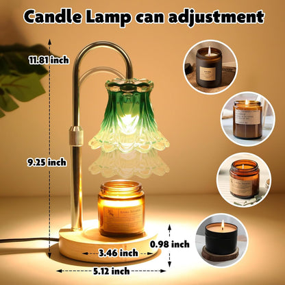 Fragrance Candle Warmer Lamp with 2 Bulbs Electric Candle Warmer with Timer & Dimmer for Home Decor