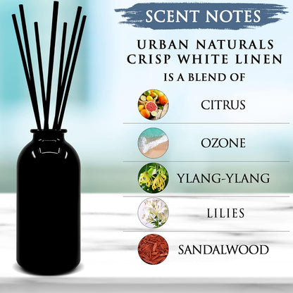Urban Naturals Smoked Vanilla Reed Diffuser Set with Vanilla Bean, Sandalwood & Leather | Made in the USA - Colors B