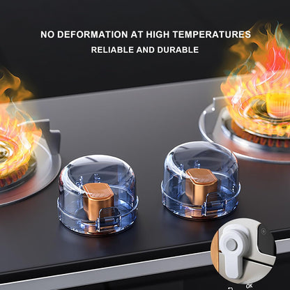 Stove Knob Safety Covers for Child (5 + 1 Pack), Upgraded Universal Size Press Gas Stove Covers with Adhesive,Water/Oil/High-Temp Resistant - Home Kitchen Safety for Kids & Pets
