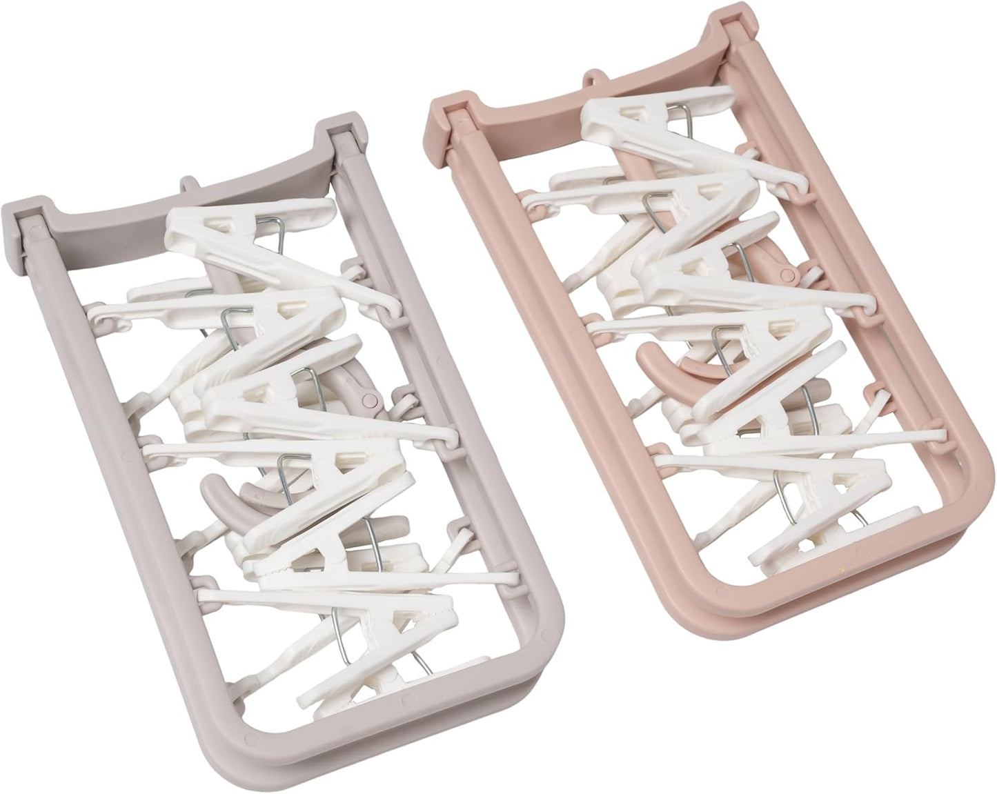 Foshine Clothes Drying Racks 2 Pack Small Folding Portable Underwear Hangers with 12 Clips 360° Rotatable Hook for Socks Drying Towels Bras Baby Clothes Gloves Plast 3 pcs Traceless Hook.