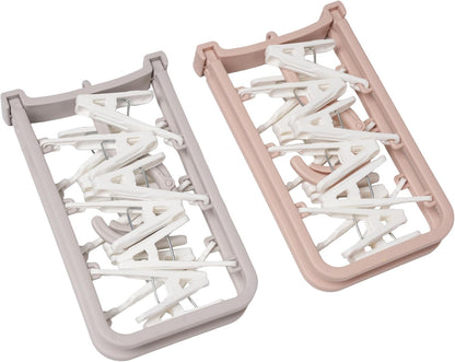 Foshine Clothes Drying Racks 2 Pack Small Folding Portable Underwear Hangers with 12 Clips 360° Rotatable Hook for Socks Drying Towels Bras Baby Clothes Gloves Plast 3 pcs Traceless Hook.