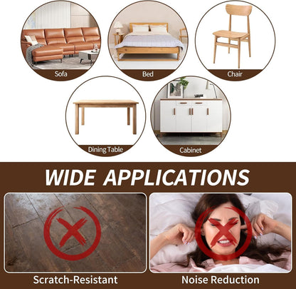 Chair Leg Floor Protectors, 24 Pack Silicone Furniture Pads for Hardwood Floors, Anti-Scratch Furniture Sliders Felt Pads, Noise-Reducing Chair Feet Covers, Table Legs Fit Sizes to(1.3" to 1.97")