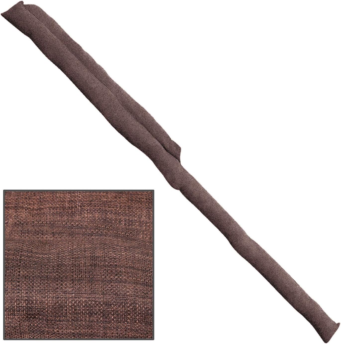 HOME DISTRICT Sliding Door Draft Stopper - Glass Door Draft Blocker, Patio Under Door Draft Stopper, Door Air Blocker Draft Dodger - Approx. 71" Long - Brown Tweed