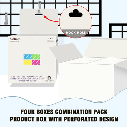PARLAIM 3 X 5 Inch Rectangle Adhesive Color Coding Stickers,Square Inventory Stickers -250 Per Dispenser Box (Fluorescent Green)