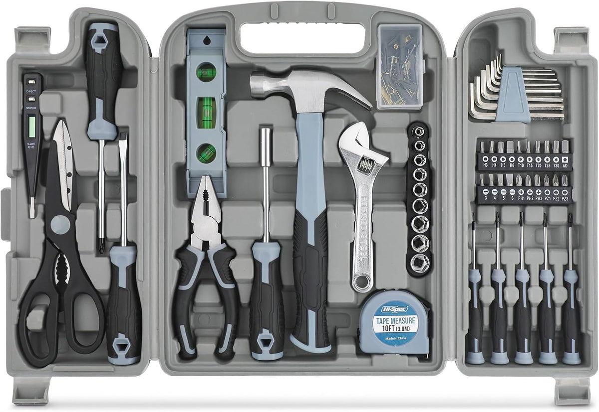 Hi-Spec Small Tool Kit Compact Set for Home and Office DIY, Green Mini Tool Box for Basic Household Repairs, Starter Toolkit in a Portable Toolbox Case.
