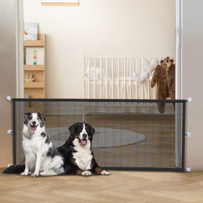 Cupount Dog Screen Mesh Gate for Stairs Pet Gates for The House: for Doorways Stairways Indoor 29 inches Tall, 38 inch Wide, Fits 32-35 inch Openings