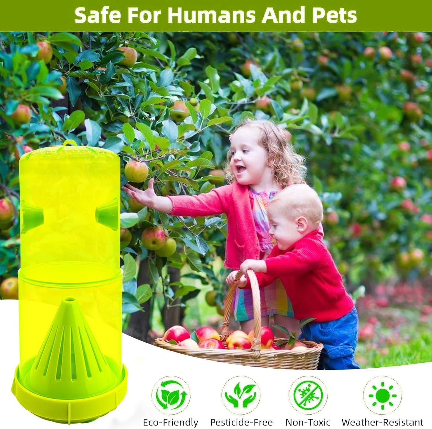 2 Pack Wasp Traps Outdoor Hanging, Carpenter Bee Traps for Outside Yellow Jacket Trap Hornet Trap Wasp Catchers Killer
