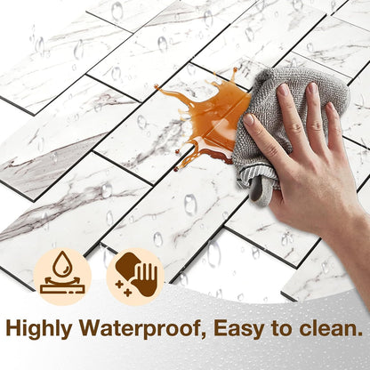 Havenly Peel and Stick Backsplash Tile for Kitchen & Bathroom Walls (White, 10 Tiles - 9.7 sq. ft. (0.9 m²))