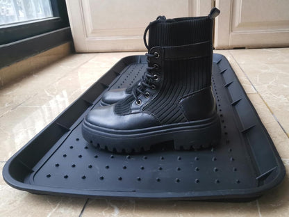 Rubber Boot Tray for Entryway,Boot Mat,Shoe Tray,Shoe Mat for Indoor and Outdoor Use (Soft Silicone Rubber, 29.5X14.9 inch)
