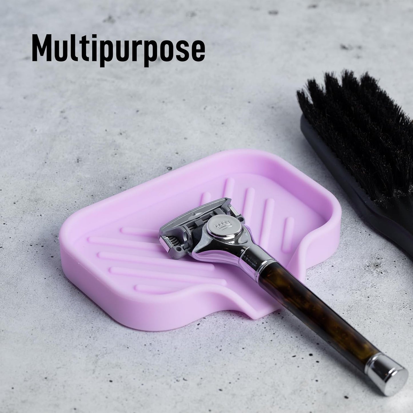 Zulay Kitchen (9x3.5in) Sponge Holder for Kitchen Sink - Flexible Heavy-Duty Multipurpose Sink Caddy - Counter Organizer for Kitchen, Bathroom, Makeup, Trinkets & More! (Grey)