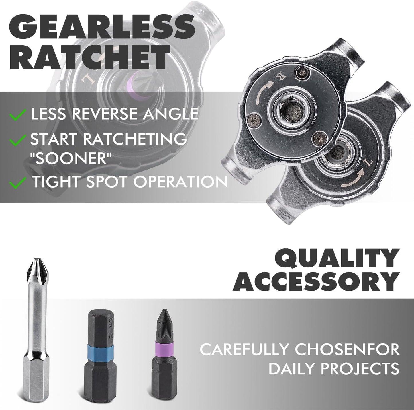 VMAN Ratchet Screwdriver Set, magnetic Screwdriver sets, S2 Steel Bits, DIY Combination Flexible Shaft, Suitable for Furniture Assembly, Precision Electrical Appliance Repair, Bicycle Tools