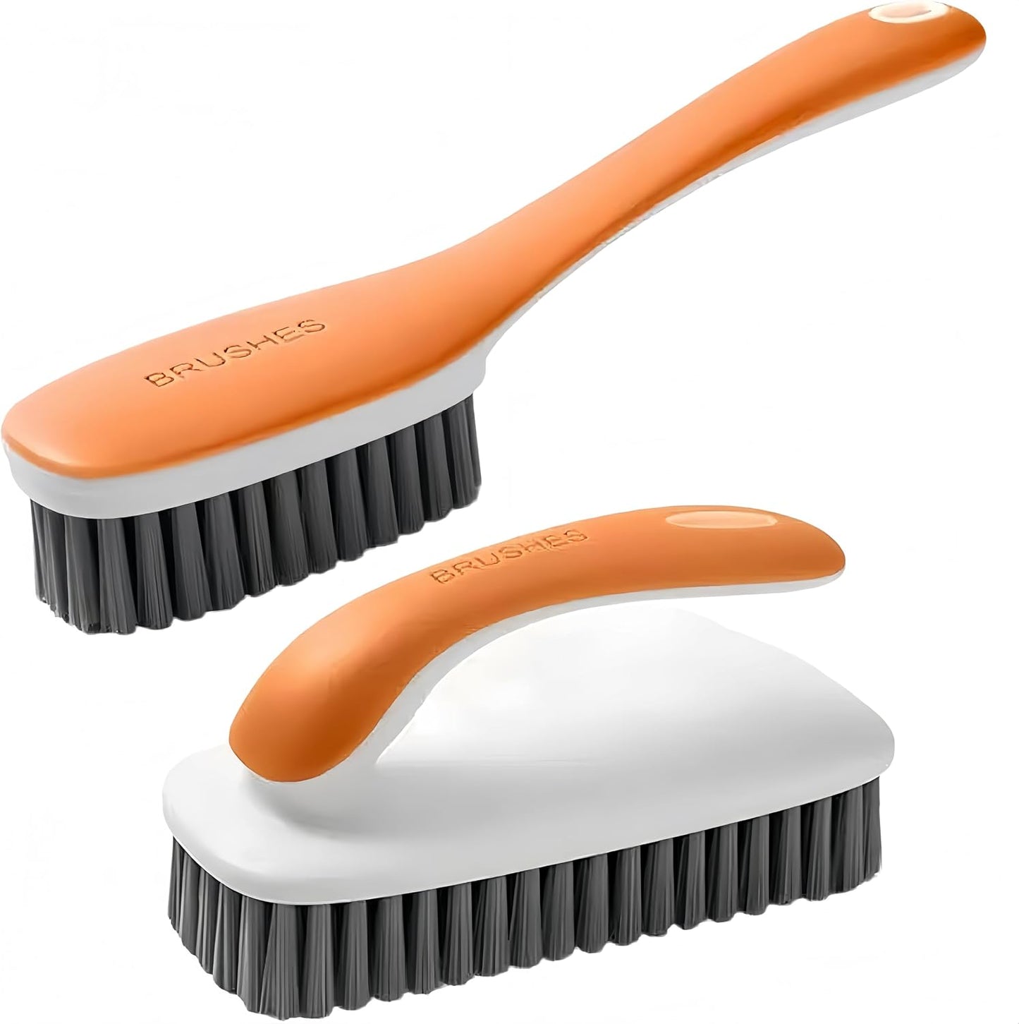 Scrub Brush for Stains-2 Pack Fabric Cleaning Brush,Laundry Stain Remover Brush,Clothes Scrub Brushes Cleaner Soft Bristle Scrubbing Brushes Household Cleaning for Carpet Clothes Bags & More (Gray)