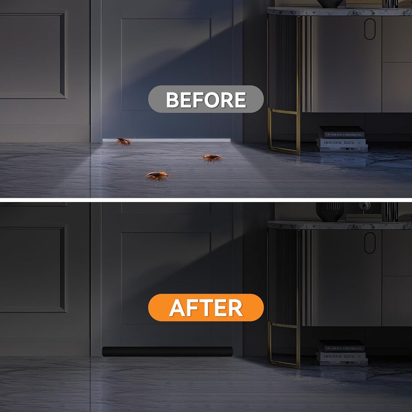 Under Door Draft Stopper, Under Door Blocker Size of Adjustable Size from 30" to 36", Easy Install,Gap Filler, Reduces Air Draft, Noise & Sound, Door Seal for Improved Insulation