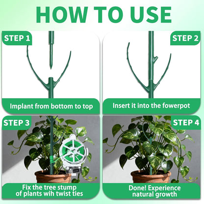 6pack Adjustable Plant Support Pole – Stackable Indoor/Outdoor Support Pole with Clamps, Suitable for Supporting Monstera and Climbing Plants, Garden Accessories, Perfect Replacement for Plant Stakes