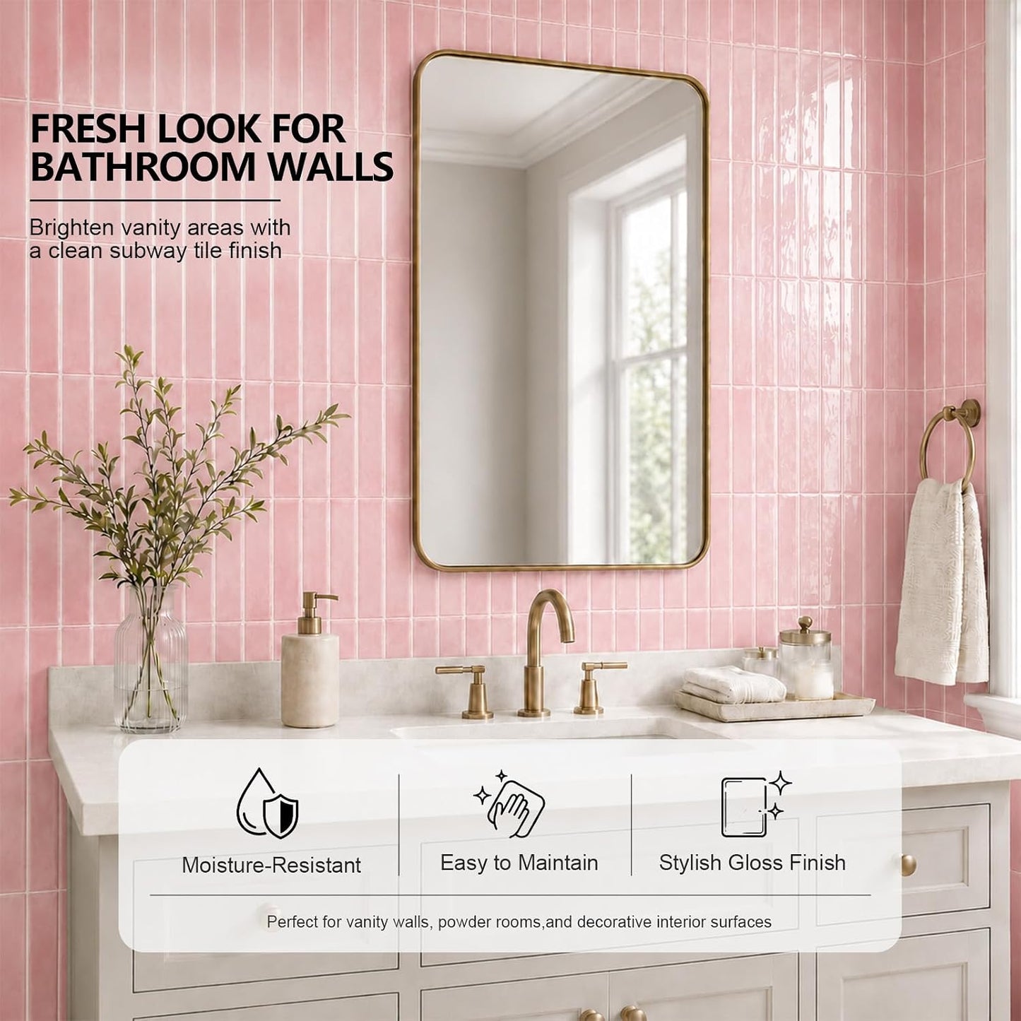 Peel and Stick Backsplash Tiles – Easy DIY Self-Adhesive Subway Wall Tiles, 10 Pack for Kitchen & Bathroom, 11.42'' x 9'' (White Grey)