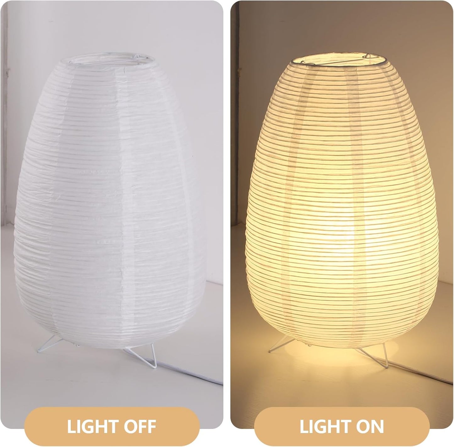 Small Rice Paper Lamp, Japanese Lamp Lantern Table Lamp, Paper Table Lamp, Lantern Lamps for Desk Bedrooms Bedside Night Light (Tower)