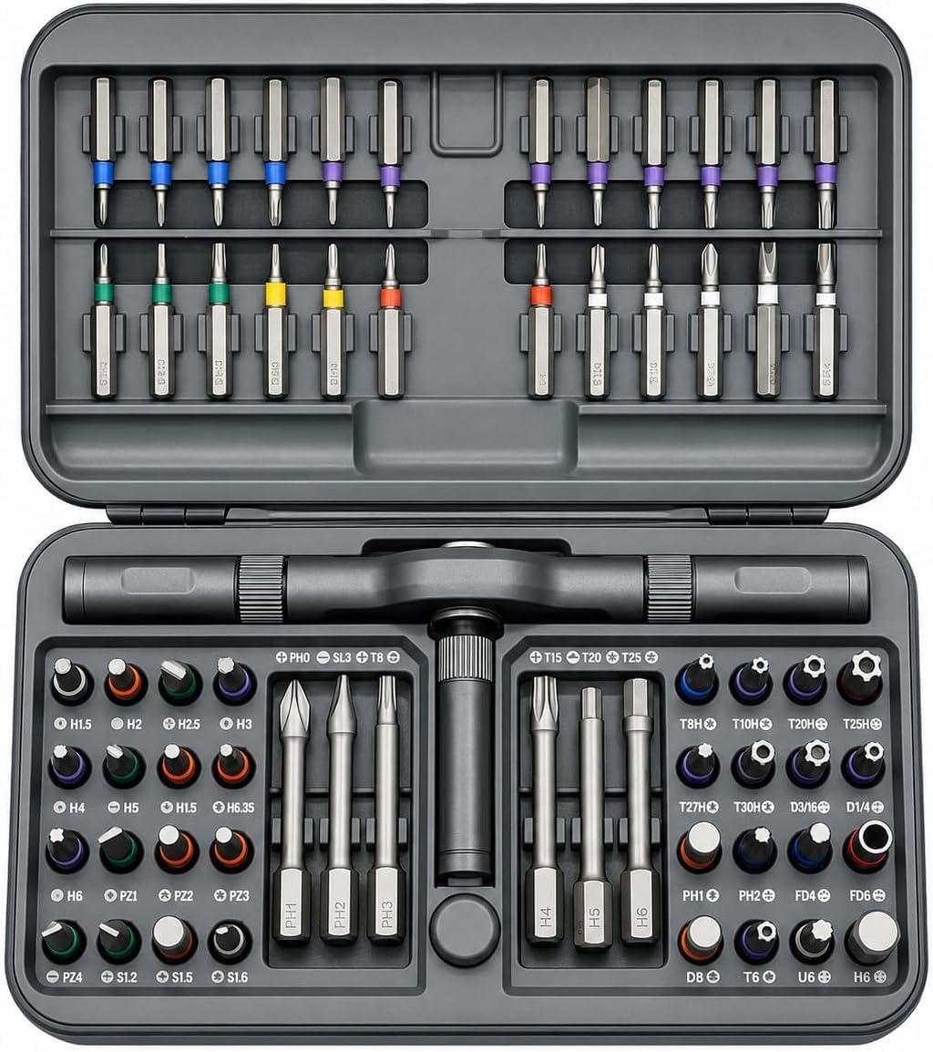 DYLIFE 42 in 1 Magnetic Screwdriver Set, DIY Ratchet Screwdriver Set, Removable Self-assembly Precision Screwdriver Kit, Magnetic DIY Precision Tool Kit for PC Laptop Mobile Cell Phone Digital Watch