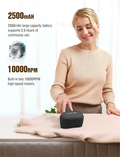 VASSON Fabric Shaver, Electric Lint Remover, Rechargeable Lint Shaver, Sweater Shavers to Remove Pilling, Large Fuzz Remover for Clothes Couch Furniture (Greyish White)