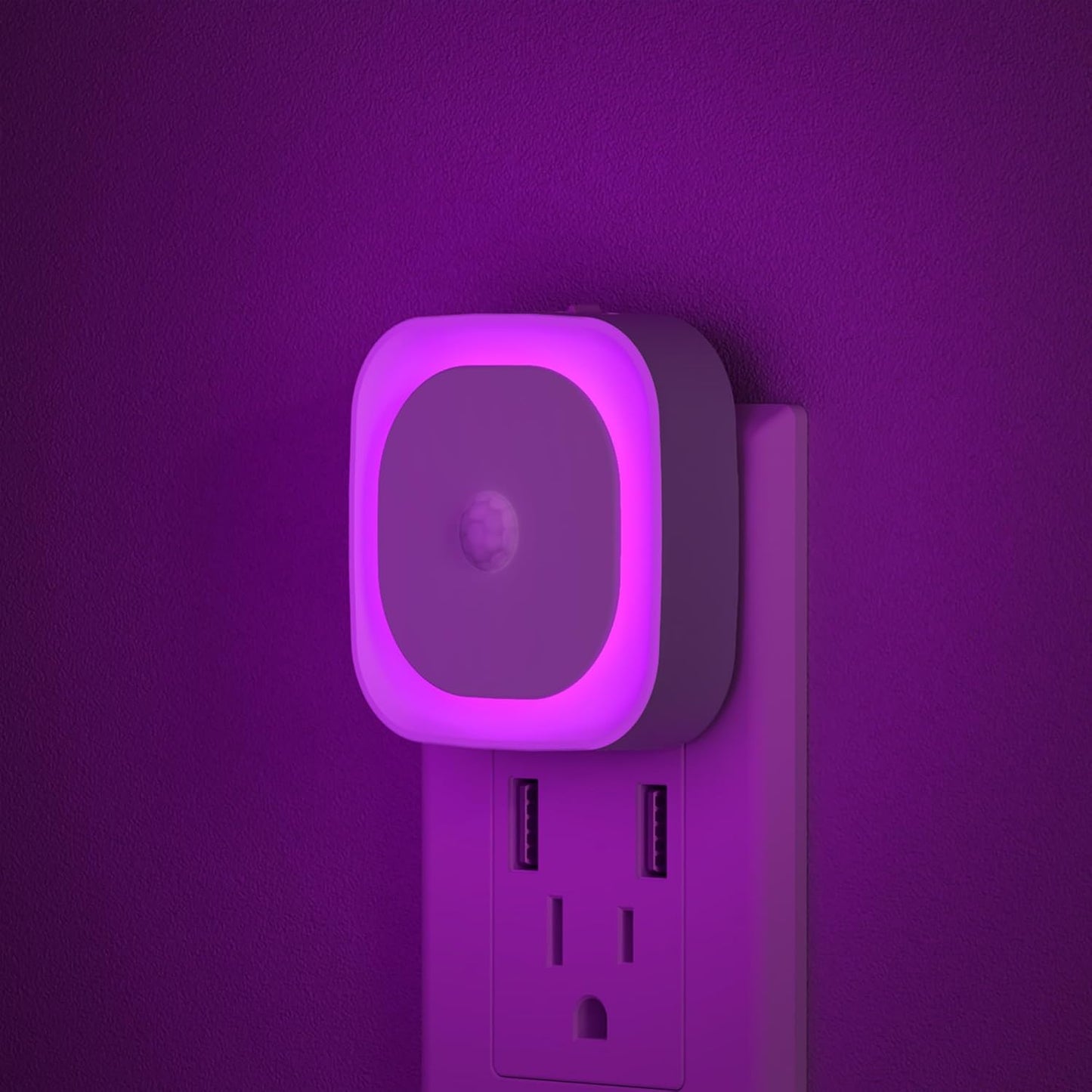 YUNLEX 2 Pack Plug in Red Sleep Night Light with Motion Sensor & Dusk to Dawn Sensor, Soft Glow, 0% Blue Light, Dimmable, Auto On/Off, LED Lights for Bedroom, Kids, Bathroom, Hallway, as Mother Gifts