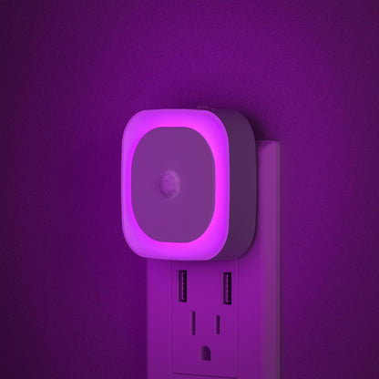 YUNLEX 2 Pack Plug in Red Sleep Night Light with Motion Sensor & Dusk to Dawn Sensor, Soft Glow, 0% Blue Light, Dimmable, Auto On/Off, LED Lights for Bedroom, Kids, Bathroom, Hallway, as Mother Gifts