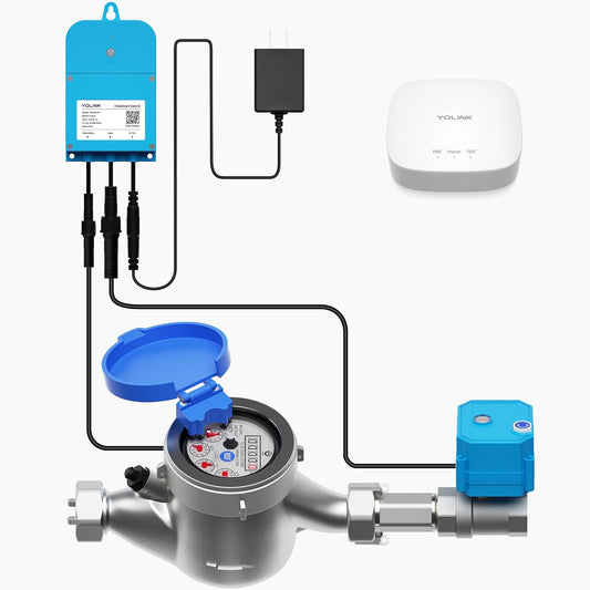 YoLink FlowSmart NSF Water Meter, Smart Water Usage Monitor and Water Leak Detection: 0.5 Inch Advanced Smart Home Water Meter, Hub Included