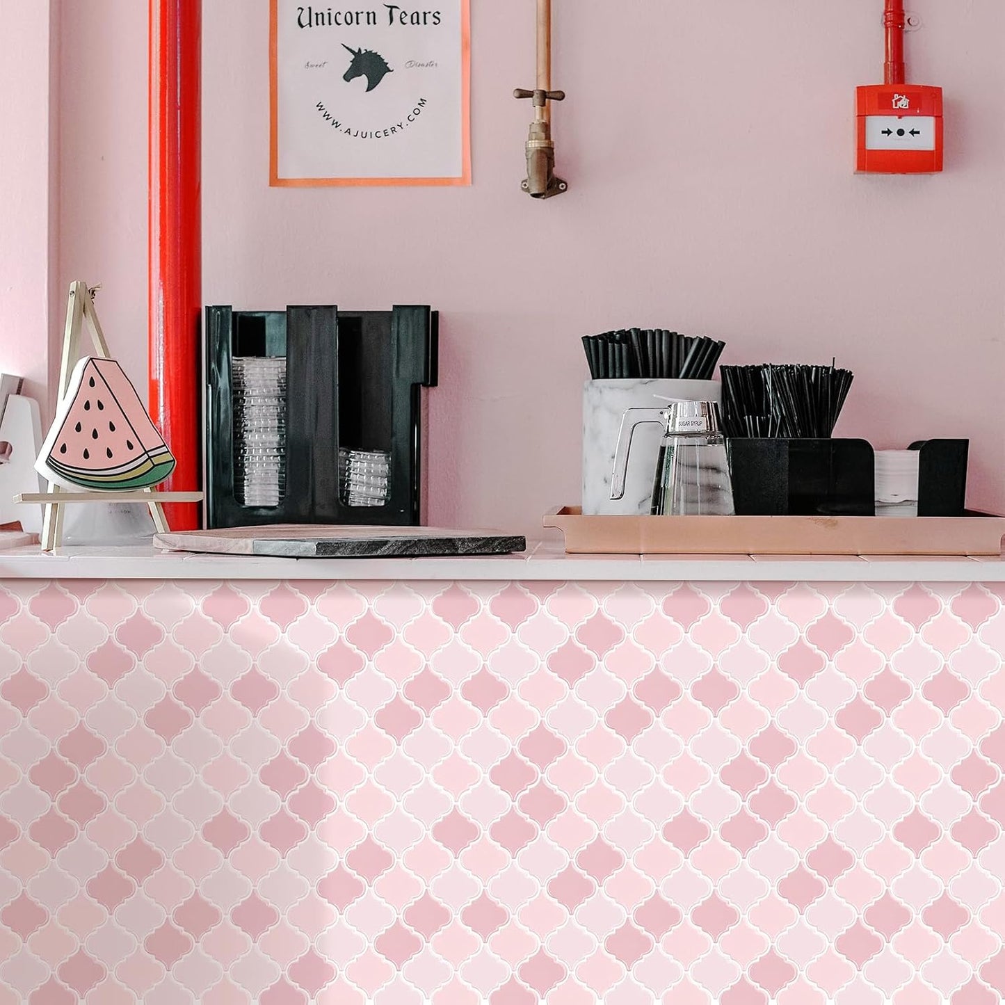Arabesque Peel and Stick Backsplash for Kitchen, Thicker Design 3D Self Adhesive Wall Tiles, 12"x12" Peel and Stick Wall Tiles, Dark Grey 10-Sheet Stick on Tiles for Kitchen and Bathroom.