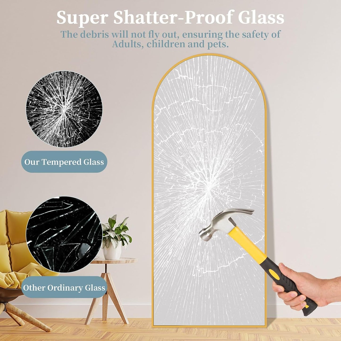 Full Length Mirror with Stand, 71"x28" Arched Full Body Large Stand Up Aluminum Frame Floor Standing Mirror, Freestanding Hanging Leaning Mounted for Bedroom Living Room Entryway Gold