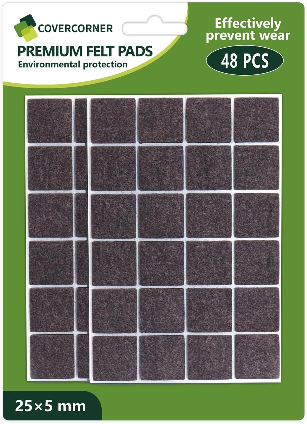 Felt Furniture Pads for Hardwood Floors 48 PCS, Furniture Pads, Floor Protectors for Hardwood Floors, Felt Pads for Furniture, Round, Dark Brown