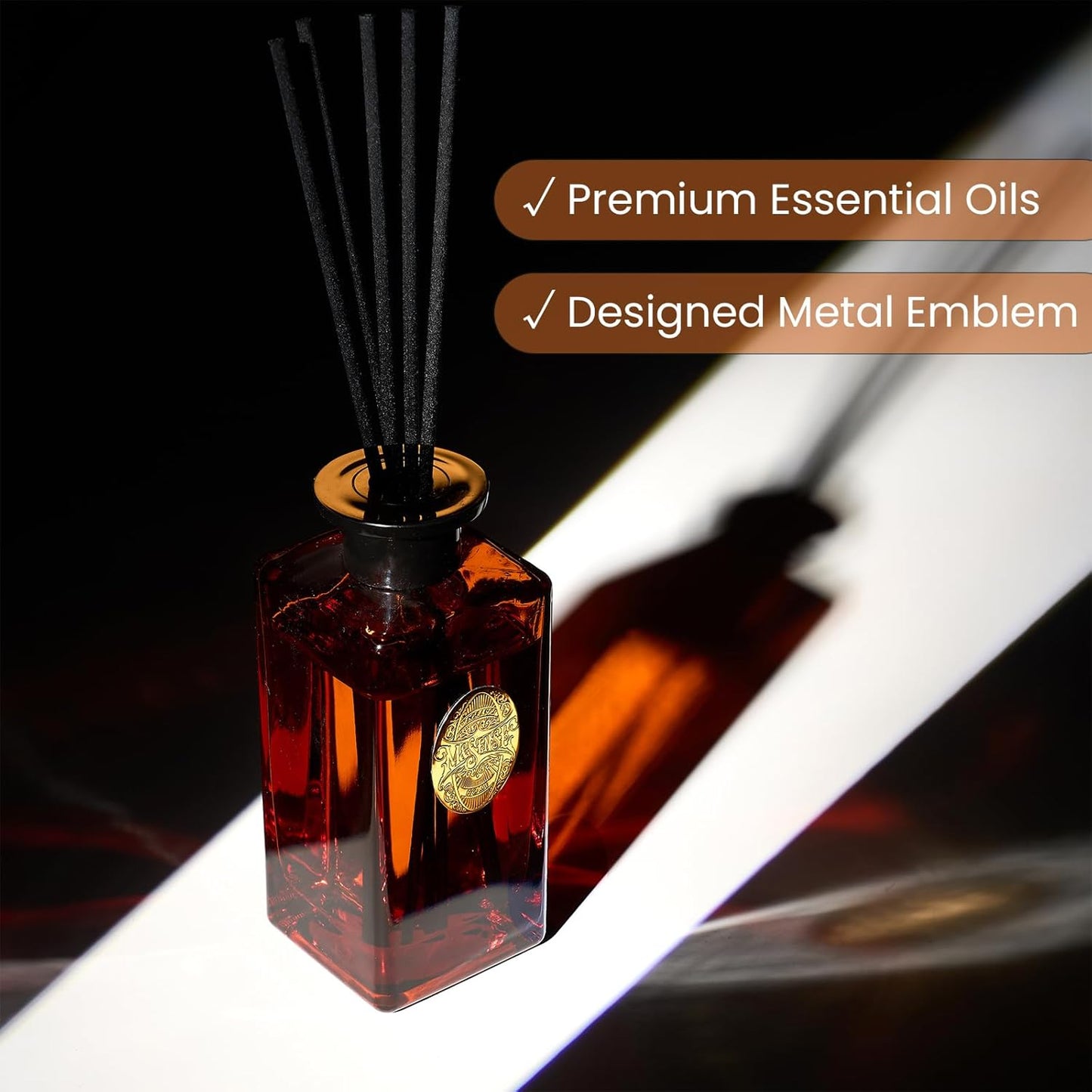 M&SENSE 6.3 oz Large Reed Diffuser Set | Lime+Basil Scent Oil Diffuser with Sticks | Hotel Collection Non-Toxic Home Fragrance |for Bedroom Bathroom Living Room - Colors B