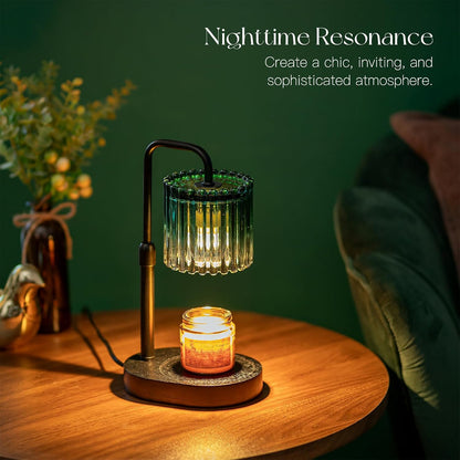 Candeldo Candle Warmer Lamp with Timer: Black Wax Melt Warmer | Height Adjustable, Dimmable, with 2 Bulbs, Modern Farmhouse Decor for Home, Bedroom, Gifts for Women, Birthday, Housewarming