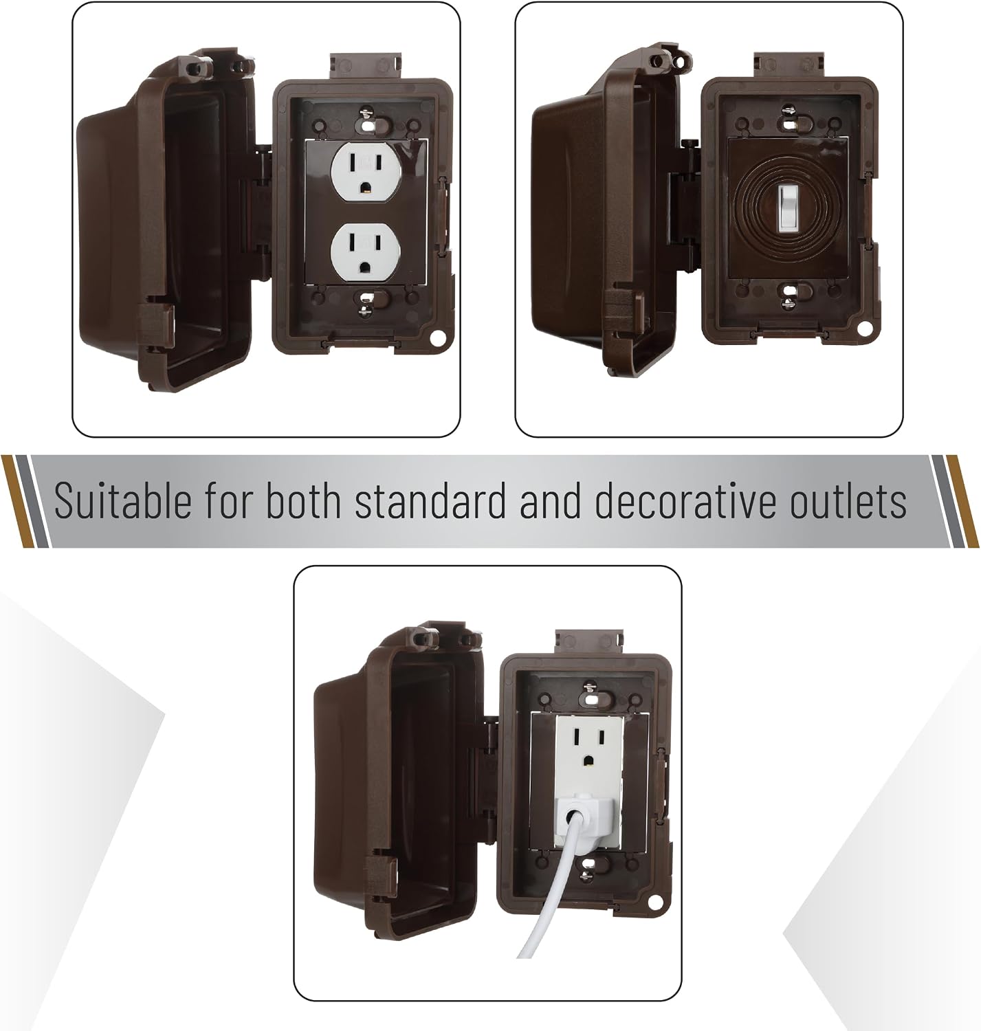 Bates- Weatherproof Electrical Outlet Cover, 1-Gang Outdoor Plug Cover | For Protection Against Rain Dust & Outdoor Use