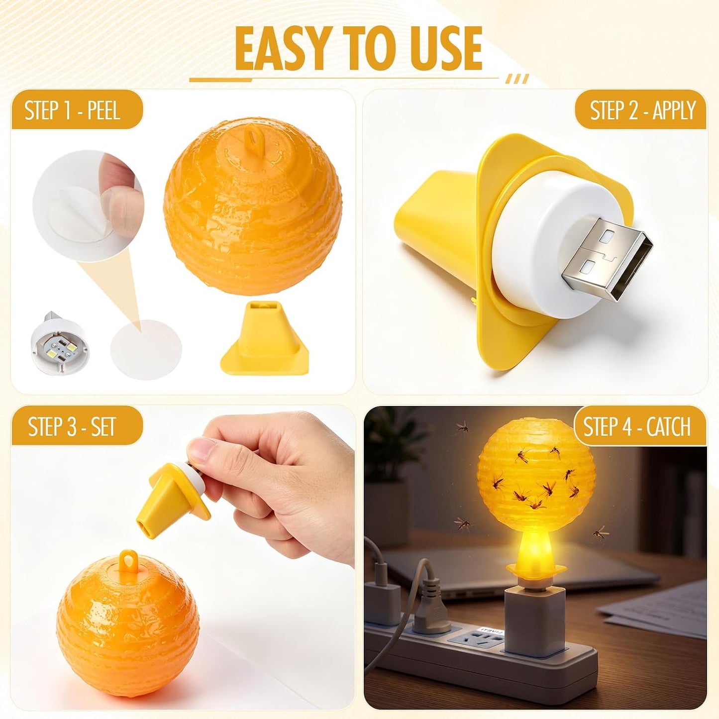 12 Pcs Yellow Sticky Fly Trap Balls Indoor with Light Fruit Fly Gnat Killer 360° Sticky Glue Ball for Indoor Outdoor Plants Gnat Catching, Kitchen, House Plants, Bathroom, Drain