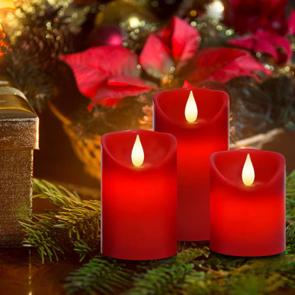 Waterproof Flameless Remote Control Candles 2PACK(D3''*H5.5'')Battery Operated Flickering LED Pillar Candle,plastic with 10-Key 24Hours Timer for Outdoor/Indoor Party Garden Lanterns Porch Ivory