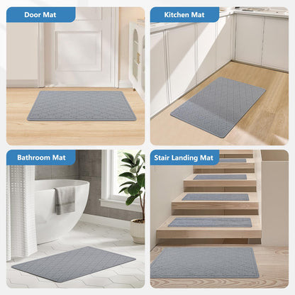 KOOTETA Stair Treads for Wooden Steps Indoor, 15 Pack 8" X 30" Non Slip Carpet Stair Treads with Reusable Adhesive for Kids Elders and Dogs, Surface Polyester TPR Backing Stair Runner Rugs, Dark Grey