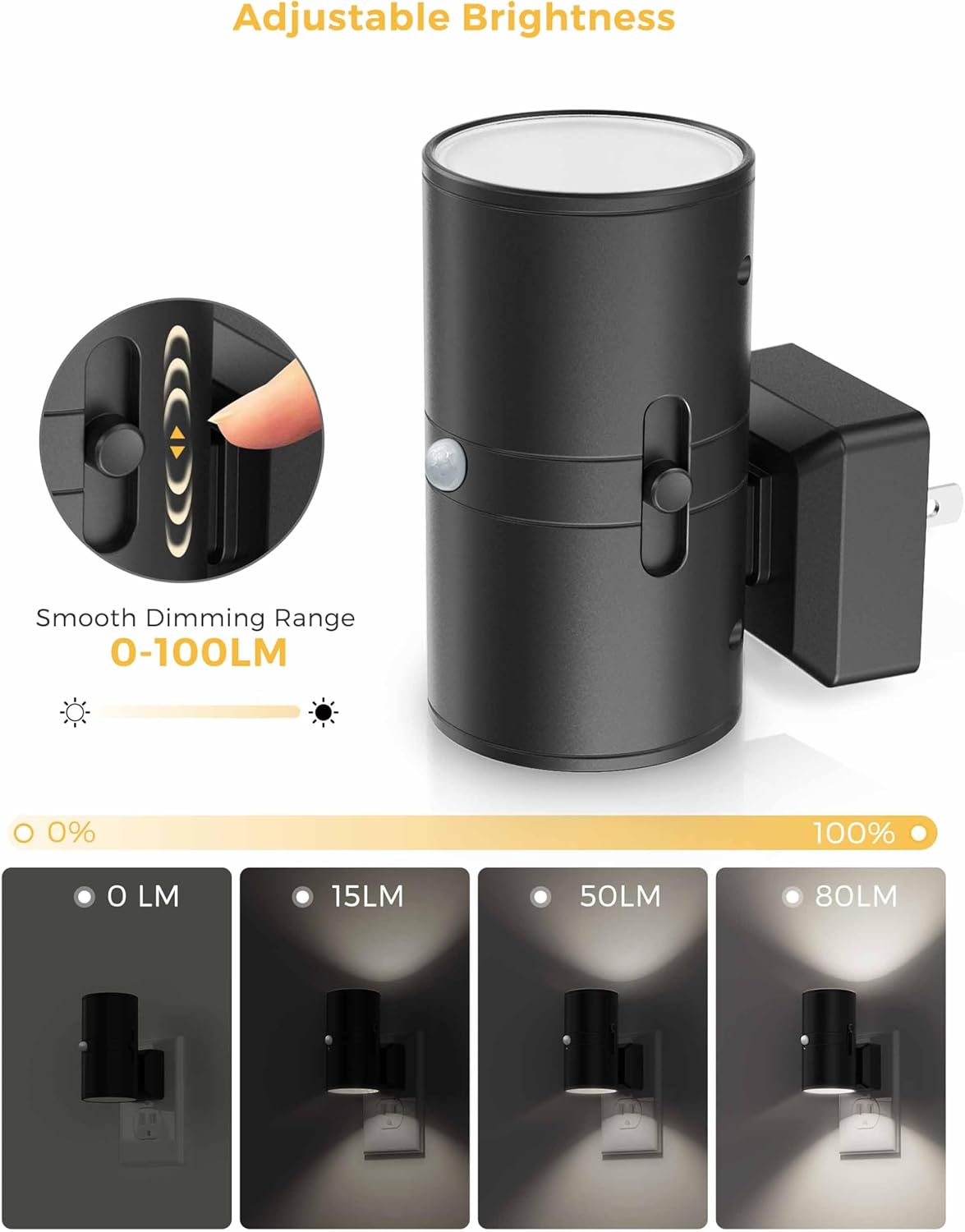 L LOHAS LED Motion Sensor Night Light, Dimmable Night Lights Plug into Wall, Plug in Nightlight, Motion Sensor Light Indoor for Bathroom Hallway Bedroom Stairs Kids Elderly [3000K,2 Pack]