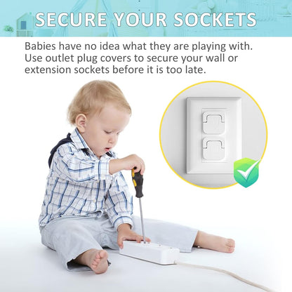 4our Kiddies Baby-Proof Outlet Covers(60 Pack) - Child Safety Electric Plug Protectors to Prevent Power Shock