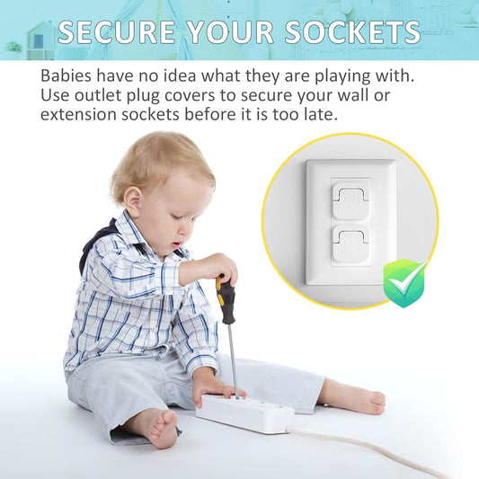 4our Kiddies Baby-Proof Outlet Covers(60 Pack) - Child Safety Electric Plug Protectors to Prevent Power Shock
