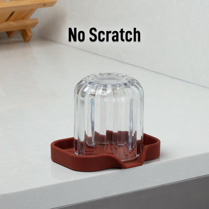 Zulay Kitchen (9x3.5in) Sponge Holder for Kitchen Sink - Flexible Heavy-Duty Multipurpose Sink Caddy - Counter Organizer for Kitchen, Bathroom, Makeup, Trinkets & More! (Grey)