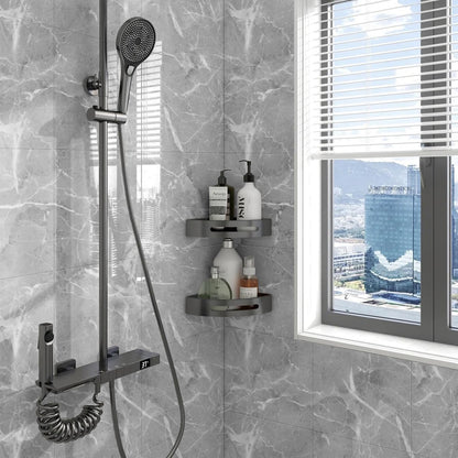 Chejiaye Shower Wall Panels Peel and Stick,Marble Wall Panels for Interior Decor,Backsplash Tile for Kitchen Showers Bathrooms Living Rooms 11.8"x11.8"in 10Pcs, Grey (Not Real Tile,9.7 Sq.ft)
